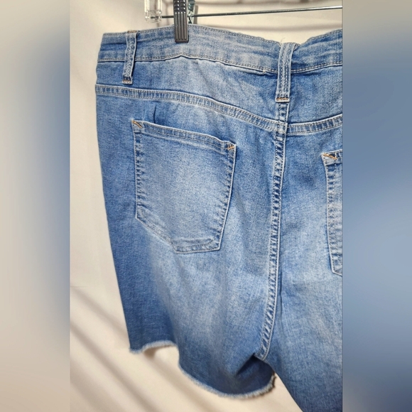 Massini Blue Jean Shorts Relaxed Fit Distressed-Size 20W - Picture 4 of 9
